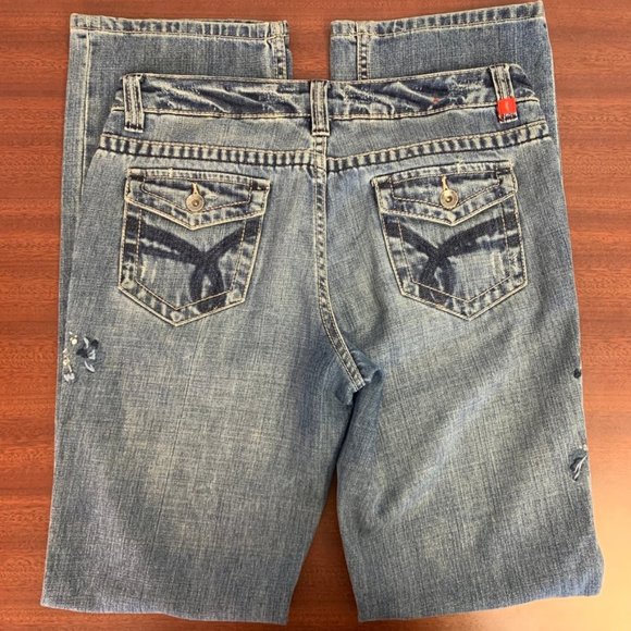 Esprit Jeans With Embroidered Flowers 100% Cotton - Picture 5 of 8